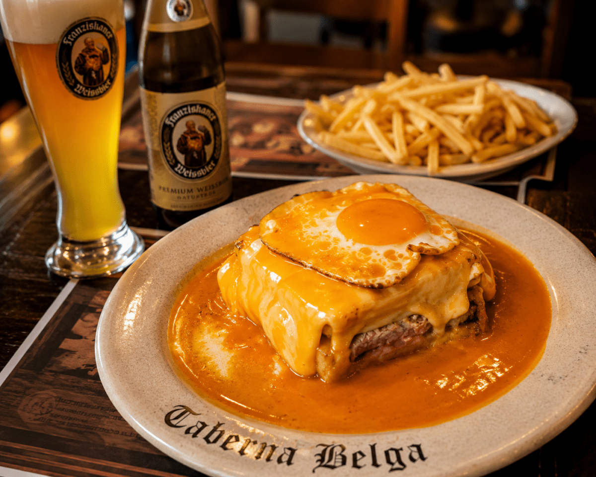Taberna Belga's famous francesinha, a hearty, no-nonsense northern Portuguese classic