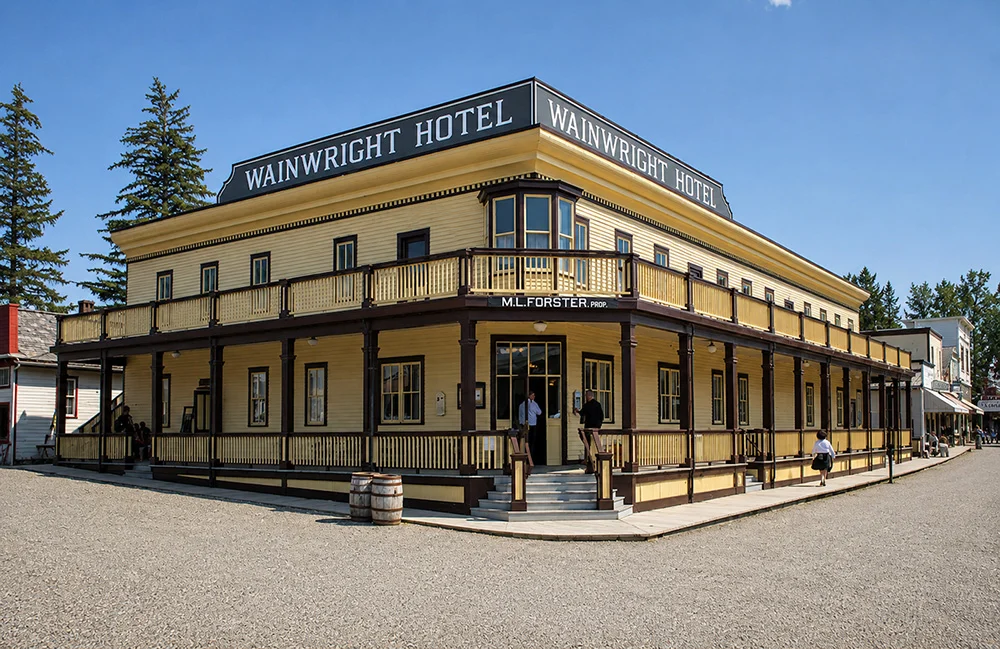 Historic Wainwright Hotel at Heritage Park Historical Village in Calgary, Alberta